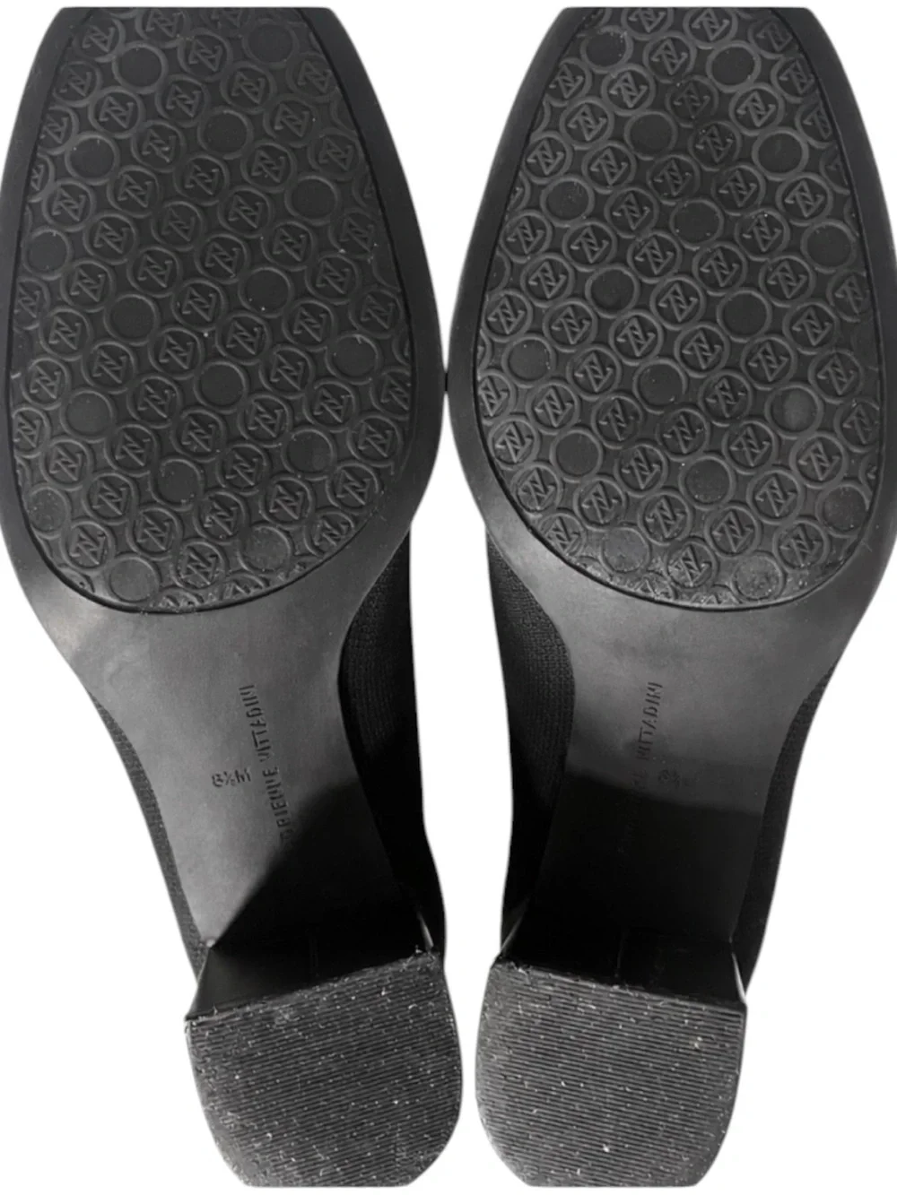 Adrienne Vittadini Block Heel Loafers Black Slip On Career Shoes 8.5